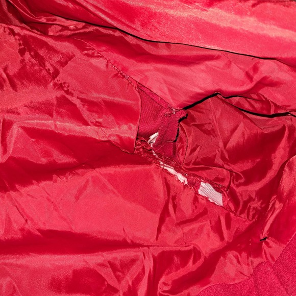 FLIRTY RED Coat Black Fleece Buttons peek-a-boo button up neck Sz SMALL Ladies - Picture 10 of 11